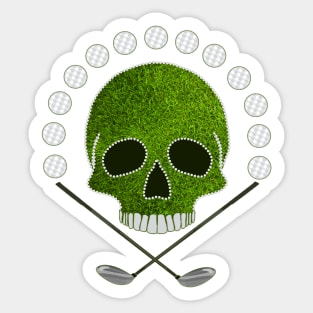 Golf Sport Skull Sticker